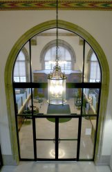 Arched doorway into main office